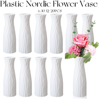 6-20Pack Plastic Flower Vases Bulk Small Nordic Floral Vases Unbreakable Bud Vase for Table Centerpiece Wedding Party Decor