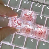 DIY Translucent Leaves Dry Flowers Paper Keycap Universal Cross Axis Mechanical Keyboard Key caps Accessories