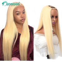 U Part Human Hair Wig 28 inch 180 Density Natural Hair U Part Wigs 613 Blonde U Shape Wigs Human Hair U Wigs For Women 14-28inch