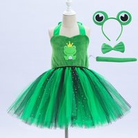 Baby Girls frog Tutu Skirt Fluffy Toddler Girls Tulle Skirts Animal Tutu Costume Outfit for Kids Halloween Party Dress Up 1-12T