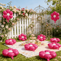 10 pieces, new Ins style six petal flower daisy flower balloon set, birthday, anniversary, spring garden party decoration
