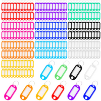 10-100PCS Coloful Key Tags Plastic Split Key Ring Paper Labels Windows Flexible Key Organizer DIY Item Identifiers Luggage Tag