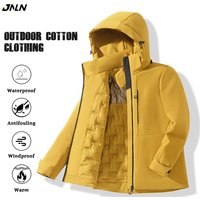 JNLN Unisex Waterproof Fleece Jackets Winter Windproof Thermal Windbreaker Men Women Hiking Camping Skiing Climbing Raincoat