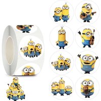 Minions movie anime cartoon cute 500pcs stickers kawaii student DIY rolls stickers book labels sealing stickers gifts wholesale