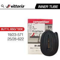 1 Pair Vittoria Road Bike Butyl Inner Tube 650x19-23C/700X25-28C Detachable Gas Nozzle 48mm Entry level Competition Grade