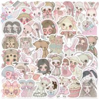 50/100 Cartoon Pink Freak Girl Graffiti Stickers Decorative Guitar Notebook Luggage DIY Waterproof Stationery Stickers