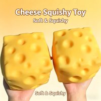 Extra Large Giant Cheese Squeeze Toy Slow Rebound Fidget Soft Shapeable Stress Relief Ball for Adults
