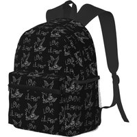 Logo Lil Peep Student Backpack School Bag Hiking Travel Daypack for Boys Girls Bookbag Shoulder Bags