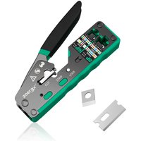 ZOERAX RJ45 CAT6 CAT5E Pass Through Crimp Tool Network Crimping Tool For Cat5 Cat5e Cat6 8P8C Connector with Spare blade
