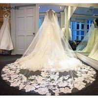 Customized Lace Cathedral Wedding veils Boda Vestido de noiva Bride wedding accessories voile de la mariée Bridal veils