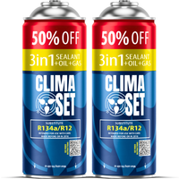 sk2x 3-in-1 R134a XL ClimaSet Refrigerant Charging Kit for Car Air Conditioning, Oil, Sealant, Reusable Can with Thread, For Cars Manufactured Between 1994-2016, Saves Time and Money, High Quality,
