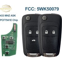 SUPERKEY 5WK50079 Remote Flip Key 433MHz FCF7941E For Opel Vauxhall Corsa Tourer Cascade E Zafira Mokka Viva Astra J 2009 - 2017