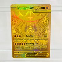 Pokemon English Gold Mega Zygarde ex 124/088 DIY Holographic Foil Card, Perfect Condition Premium Anime Collection Card