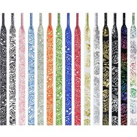 Gilding Flat Shiny Shoe Laces Sneakers Cashew Flower Shoelaces for Shoes Casual Tennis Basketball Shoelace Woman Men Shoestrings