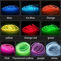 LED Car Ambient Lamp Car Interior Decoration Light Cold Light Strips Waterproof Dashboard Console Lamp1/2/3/4/5M 12V Universal