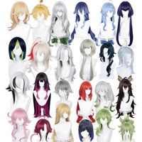 Kirara Kaeya Focalors Kokomi Lyney Lynet Layla Hu Tao Zhong Li Kaveh Cosplay Wig Heat Resistant Synthetic Wig + Wig Cap