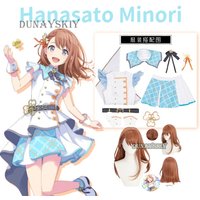 Anime Project Sekai MORE MORE JUMP Cosplay Costume Hanasato Minori Wig Idol Lolita Cos Roleplay Uniform Women Girl Outfit Suit