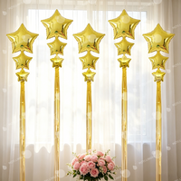 Five pointed star balloon and tassel rain curtain set,Multi sized pentagram balloon,for birthday parties,weddings,showers decor