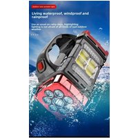 Dual Color + Dual Light Source Solar Rechargeable 16 LED Light USB Power Bank Function Multi Switches Portable Outdoor Lighting