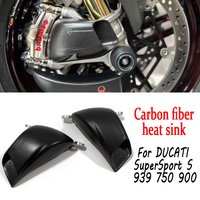 Carbon Fiber 100MM Motorcycle Front Caliper Radiator Cover Air Ducts Brake Cooling Mounting For DUCATI SuperSport S 939 750 900