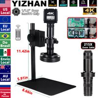 4K-Digitalmikroskop für blendfreie Inspektion (Lötstelle/Metallteile/Armbanduhr/Schmuck/Steckverbinder), 1/1,8-Zoll-IMX678-Sensor, HDMI-USB-Mikroskopkamera, 215-fach-Objektiv-Videomikroskop