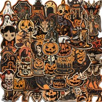 50/100PCS Retro Halloween Stickers Terrifying Pumpkin Luggage Phone Graffiti Laptop Wall Scrapbook Motorcycle DIY Gifts