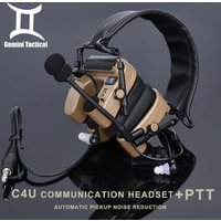 Tactical Headworn Communication Headset C4U Electronic Shooting Earmuff Outdoor Noise proof Headset 7.0 Standard Interface PTT