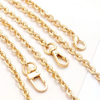 40/60/120cm Handbag Metal Chains DIY Purse Chain With Buckles Shoulder Bags Straps Handbag Handles Bag Parts Gold