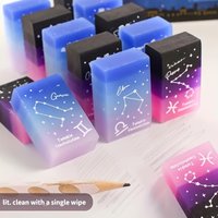 3/6/12pcs Constellations Erasers Zodiac Signs Good-looking Rainbow Jelly Error Correction Pencil Erasers Clean And Easy To Erase