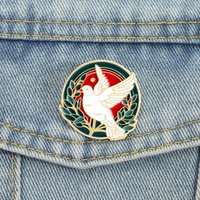 Peace Dove Enamel Pins Pink Olive Branch Brooches Lapel Badge Anti-war World Peace Jewelry Gift for Friends