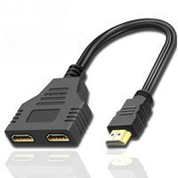 1 in 2 Splitter HD Male To 2 Female Cable 1080P HDTV Splitter Adapter Male To 2 Female Head Adapter HDTV Conversion Cable 30CM