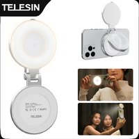 TELESIN Smartphone Magnetic Fill Light Mini Selfie Light 3 Modes Adjustable Brightness for Iphone XIAOMI HUAWEI SAMSUNG Phone
