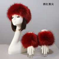 Faux Fur Ear Warmer Sleeve Covers Set Autumn Winter Warm Fake Fox Fur Headband Cuff Women No Brim Hat