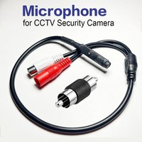 CCTV Microphone wi th Preamp RCA Audio Out 12V DC — Adjustable Gain — for DVR/NVR & IP Cameras
