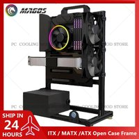 Aluminum Fully Open Case Frame Support ITX / MATX /ATX Motherboard,Vertical Computer Housing PC Water Cooling Gamer DIY Cabinet