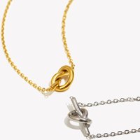 E.B.belle Sweet Style Stainless Steel Twisted Heart Tarnish Free Chain Necklace New Fashion Jewelry Accessories For Women