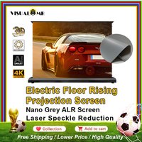 Hot Electric Floor Rising Nano Grey ALR Projection Screen Ambient Light Rejecting 150inch for Tri-color Laser Projectors 3D/4K