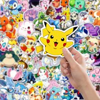 AliExpress Bandai 50/100PCS Anime Pokemon Cute Pikachu Stickers Graffiti Decoration DIY Skateboard Phone Fridge Bike Decals Sticker Kid Toy Gift