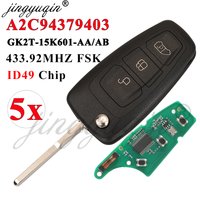 jingyuqin 5pcs 3BTN Car Remote Flip Key For Ford Tourne Transit GK2T-15K601- AB /AA 433.92MHz FSK Pro ID49 Chip : A2C94379403 image 3