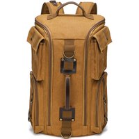 Vintage Leather Man16 inch Laptop Backpack Waxed Canvas Shoulder Rucksack Carry-On Travel Backpack for Men Women image 4