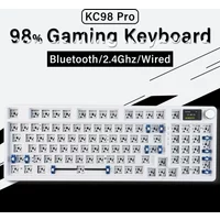 Mathew KC98 Pro Three Mode Mechanical Keyboard Barebone 98% Layout Hot Swap RGB Gaming Keyboard DIY Kit with Customize Display