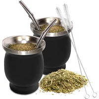 230ML Stainless Steel Mate Tea Cup Tea Cup Set for Argentina Insulated Straw Cup Insulated Simple Gourd