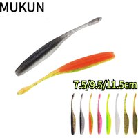 MUKUN 5PCS Stick Worm Softbait Fishing Lure Salted Straight Tail 75mm 90mm 110mm Perfect Swimming Plastics Dream Shot Soft
