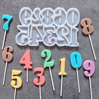 1pc 1-9 digital shaped lollipop silicone mold DIY chocolate, candy, pudding, cake decoration ornaments