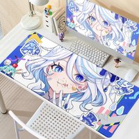 New Pretty Genshin Impact Furina Pattern Anime Mouse Pads Game Office Nonslip Desk Mats Mechanical Keyboard Laptop Rubber Carpet