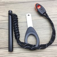 Outdoor Ferro Rod Fire Starter Kit with Whistle Magnesium Flint Rod Scraper Braided Paracord Waterproof Emergency Ignition Tool
