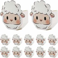 10/20Pcs Cartoon Lamb Shaped Candy Boxes Creative Paper Souvenir Gift Packaging Box for Happy Children's Birthday Party Supplies