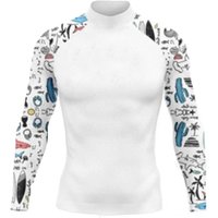 Men's Rashguard Long Sleeve Surfing Shirts Sunscreen Lycra Fabric Soft Surf Sweatshirt UV Protection Swimwear