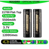 Akumulator litowy Kuugro 21700 5500mAh 3.7V, ładowalny, o wysokiej mocy, z wyładowaniem 2C, do urządzeń o dużej mocy.