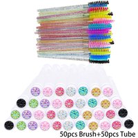 50PCS Dust-Proof Eyelash Brush Tube Empty Reusable Lash Mascara Wand Case Eyebrow Comb Makeup Applicators Container wholesale